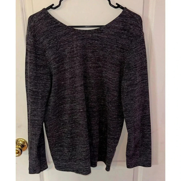 J. Jill PureJill Twist Knot Back Long Sleeve Top Charcoal Gray Size L 3/4 Sleeve - Picture 1 of 6